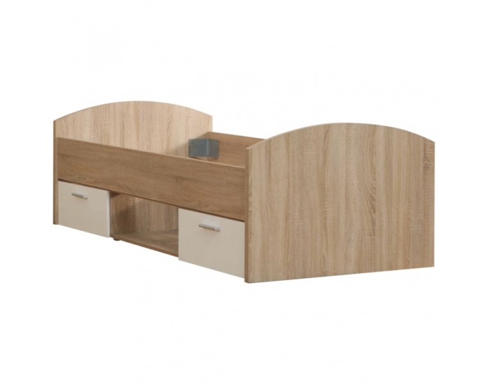 Posteľový rám s úložným priestorom Winie WNL 9 90 - dub sonoma / biela