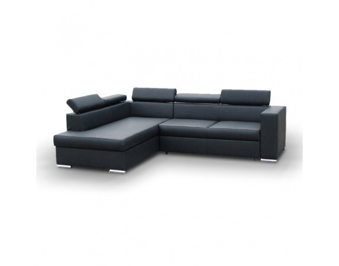 Rohová sedačka s rozkladom a úložným priestorom Lote 2 L - čierna