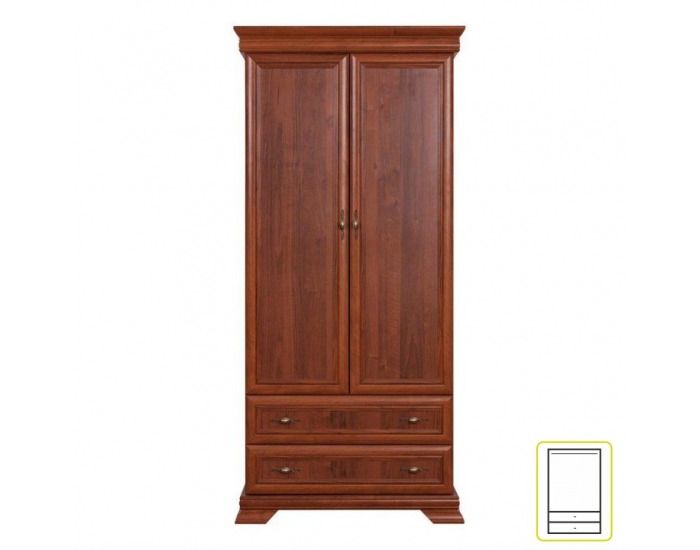Rustikálna šatníková skriňa Boltis 5 2D - orech ecco