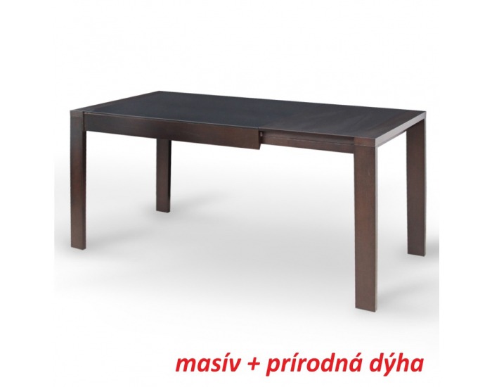 Rozkladací jedálenský stôl Janadan - orech / čierne sklo