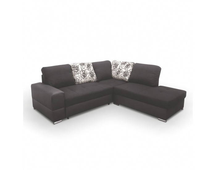 Rohová sedačka s rozkladom a úložným priestorom Mulan P - čierna