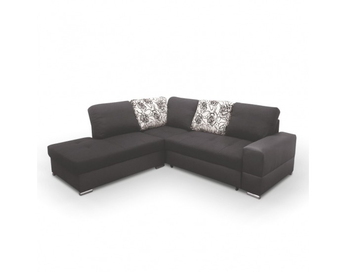 Rohová sedačka s rozkladom a úložným priestorom Mulan L - čierna