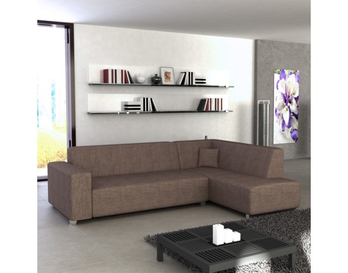 Rohová sedačka s rozkladom a úložným priestorom Colli P - hnedá