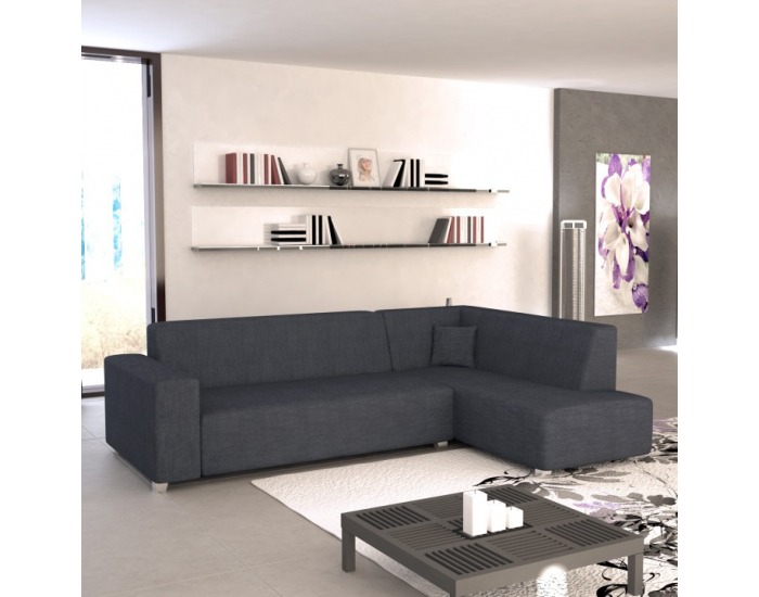 Rohová sedačka s rozkladom a úložným priestorom Colli P - sivočierna