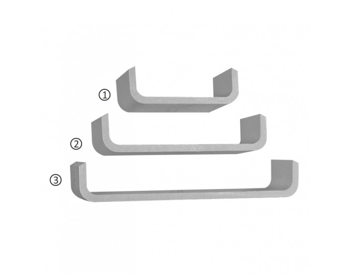 Poličky (3 ks) Lupo - sivá