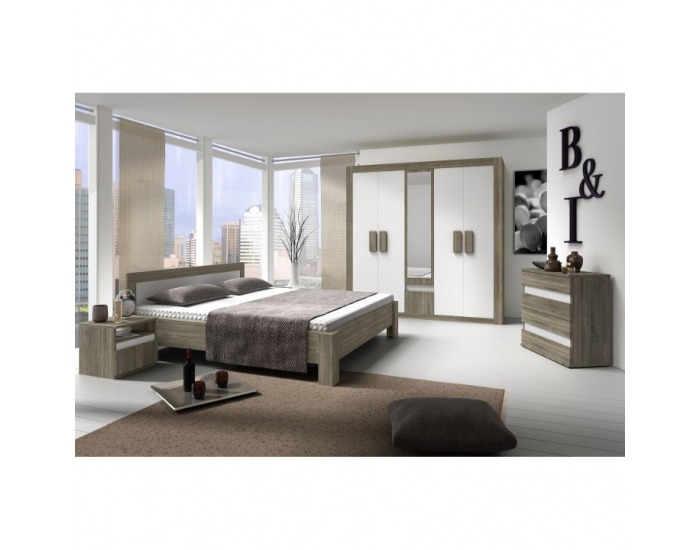 Spálňa Mediolan - dub sonoma truflový / biela