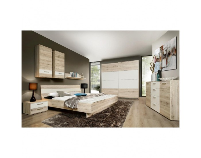 Spálňa Valeria - dub pieskový / biela