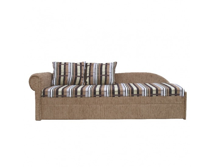 Rozkladacia pohovka s úložným priestorom Aga D L - hnedá / koordinát šenil