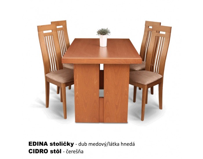 Jedálenská stolička Edina - dub / hnedá