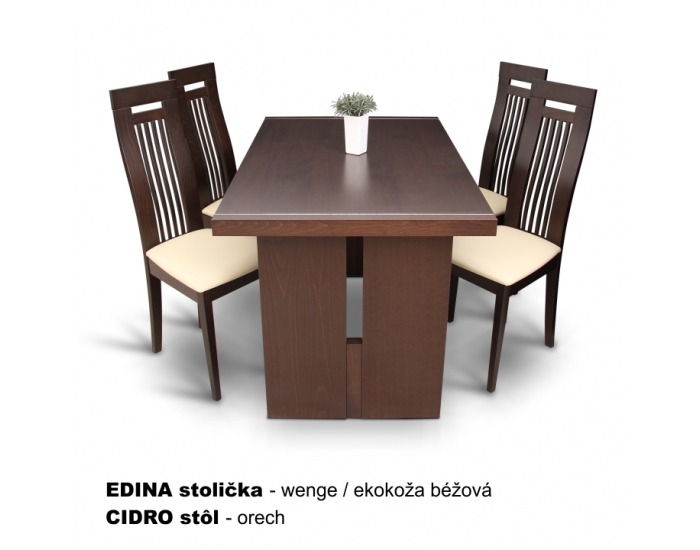 Jedálenská stolička Edina - wenge / béžová