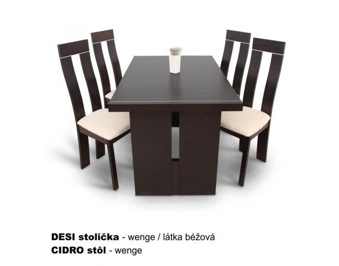 Jedálenská stolička Desi - wenge / béžová