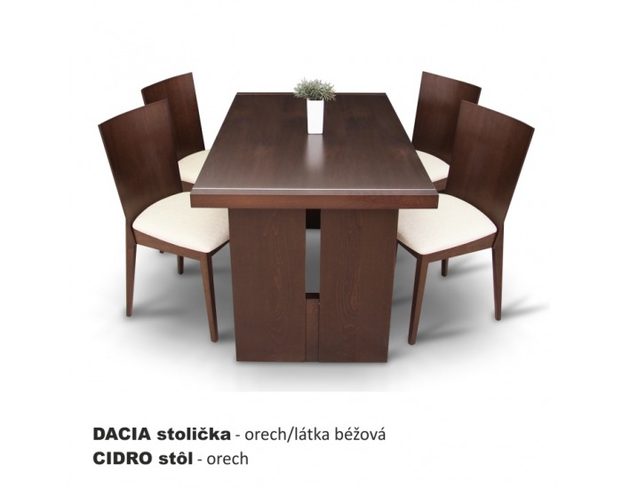 Jedálenská stolička Dacia - orech / béžová
