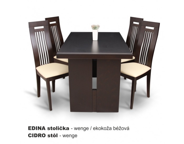 Jedálenská stolička Edina - wenge / béžová