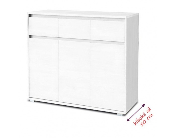 Trojdverová komoda Tasilo 2 - biela