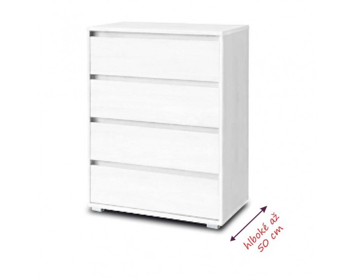 Zásuvková komoda Tasilo 4 - biela