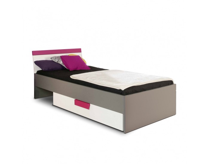 Posteľový rám Lobete 9 90 - sivá / biela / fialová