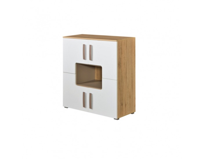 Skrinka Katar K8 - san reno / biela / cappuccino