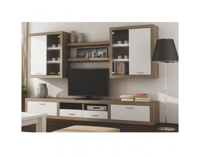 Obývacia stena Cancan New 3 - dub sonoma truflový / biela