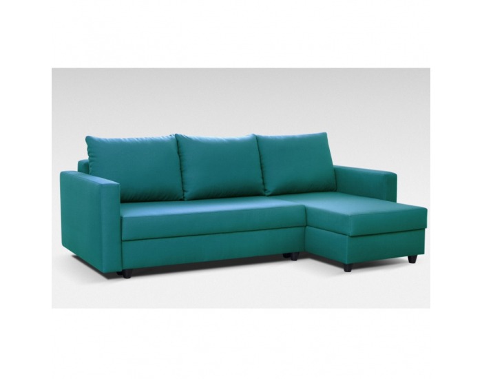 Rohová sedačka s rozkladom a úložným priestorom Evan L/P - tyrkysová