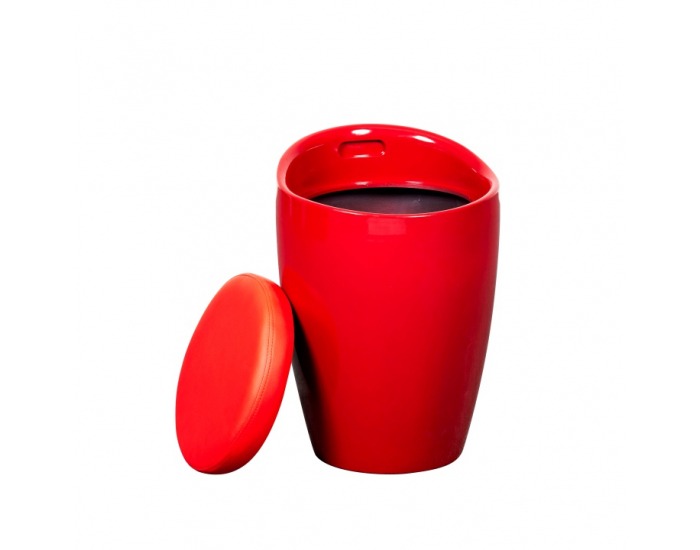 Taburetka s úložným priestorom Dalila - červená