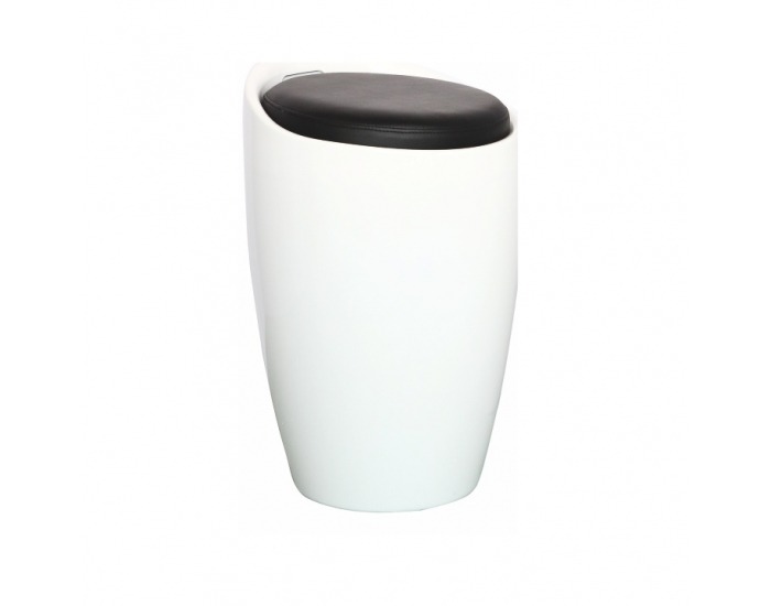 Taburetka s úložným priestorom Dalila - biela / čierna