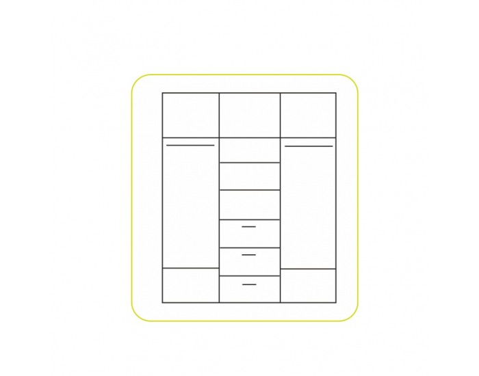 Šatníková skriňa so zrkadlom Emio Typ 3 3D - dub sonoma / oranžová