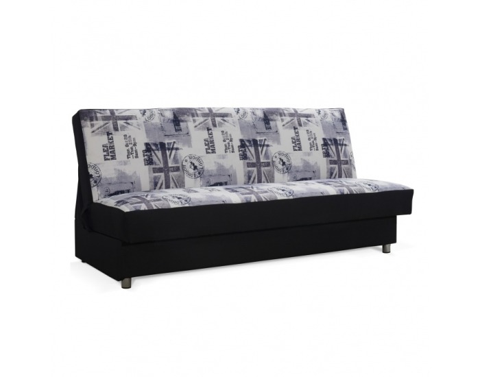 Rozkladacia pohovka Salisa - čierna / sivý vzor