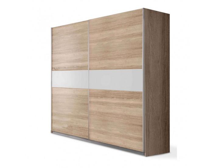 Šatníková skriňa Golden 2D - dub sonoma / biela