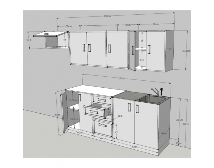 Kuchyňa Lenka 240 - orech