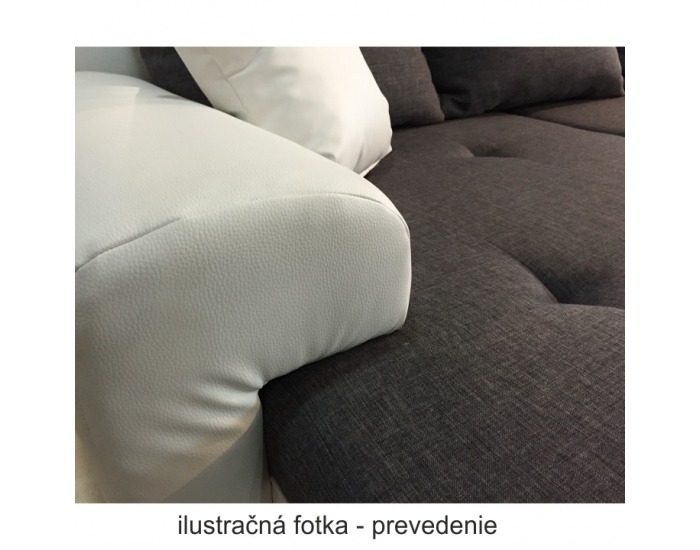 Rohová sedačka U s rozkladom Frankfurt L/P - hnedá ekokoža / hnedý šenil