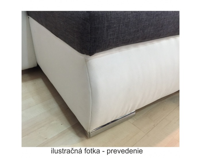 Rohová sedačka U s rozkladom Frankfurt L/P - hnedá ekokoža / hnedý šenil