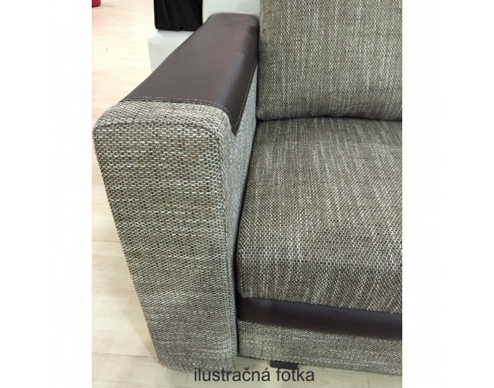 Rohová sedačka s rozkladom a úložným priestorom Bona L/P - sivá látka / sivá ekokoža