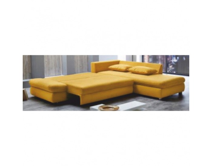 Rohová sedačka s rozkladom a úložným priestorom Sylt L/P - horčicová