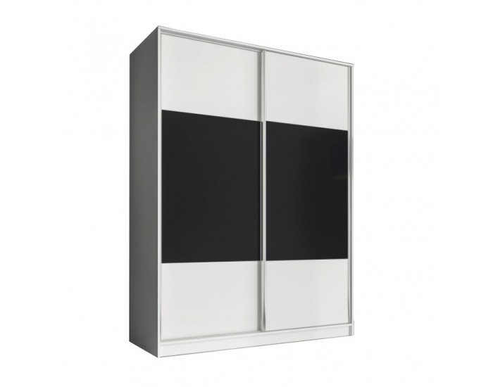Šatníková skriňa Ava 2D 160 cm - biela / čierna