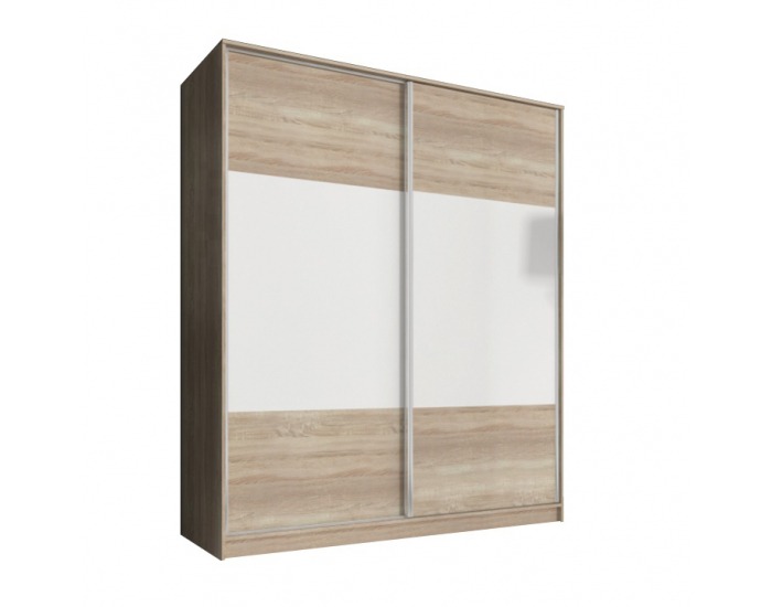 Šatníková skriňa Ava 2D 180 cm - dub sonoma / biela