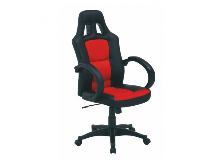 Kancelárske kreslo s podrúčkami Herald - čierna / červená