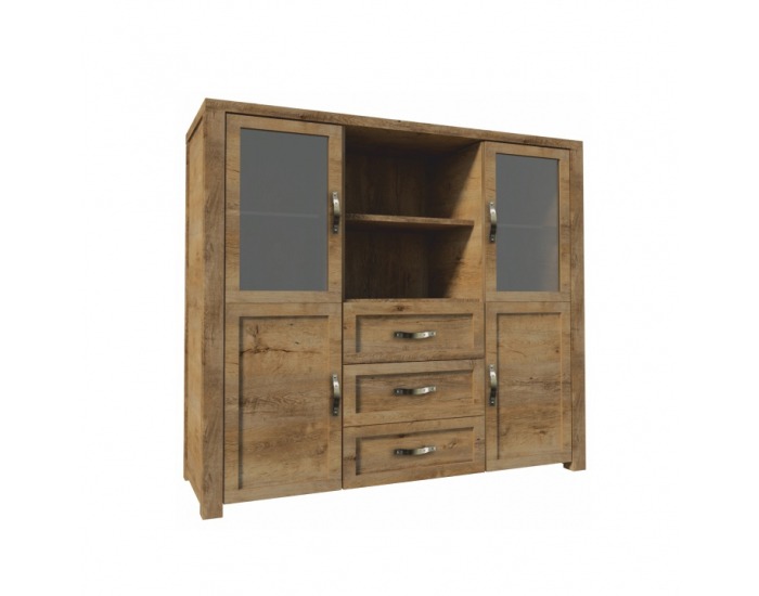 Štvordverová komoda Nevada K2S - dub lefkas tmavý