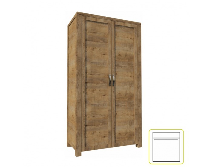 Šatníková skriňa Nevada S2D 2D - dub lefkas tmavý