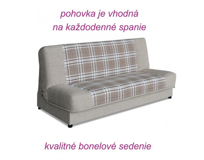 Rozkladacia pohovka s úložným priestorom Karo - hnedá / biela