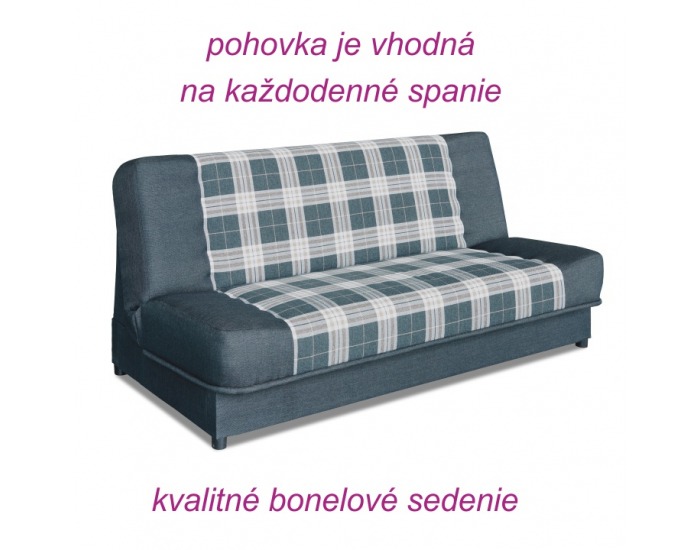 Rozkladacia pohovka s úložným priestorom Karo - čierna / biela