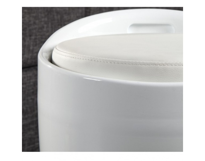 Taburetka s úložným priestorom Dalila - biela