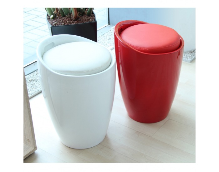 Taburetka s úložným priestorom Dalila - červená