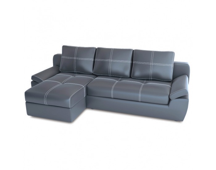 Rohová sedačka s rozkladom a úložným priestorom Ares L - sivá
