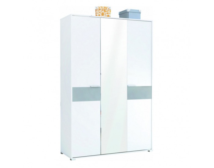 Šatníková skriňa Bandy 258753 3D - biela / sivá