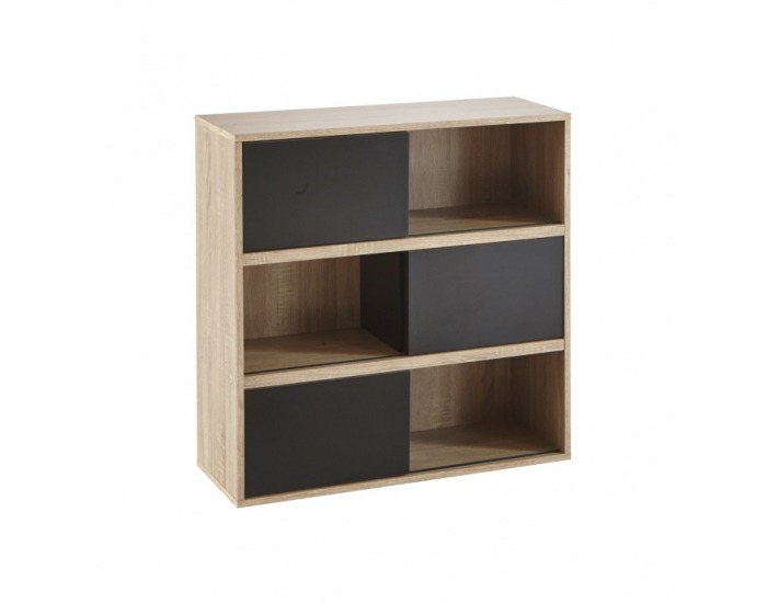 Regál Slade 211514 Typ 4 - dub / sivočierna