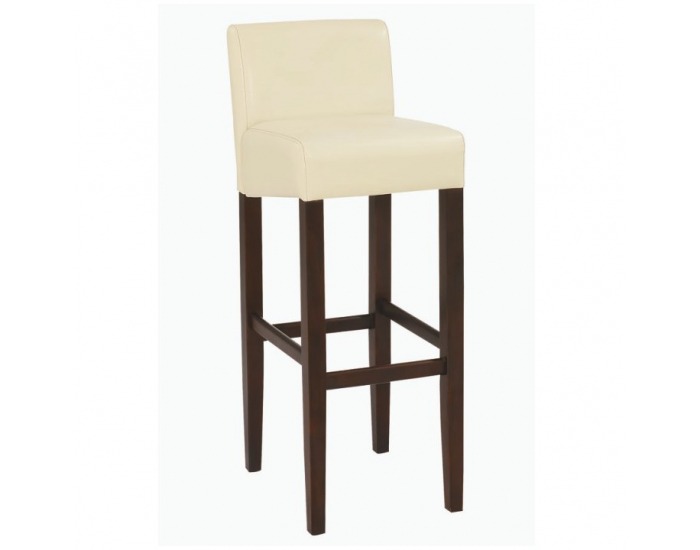 Barová stolička Sorin New - tmavý orech / krémová