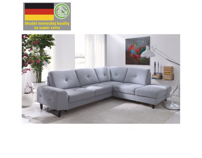 Rohová sedačka s rozkladom a úložným priestorom Praga P - svetlosivá