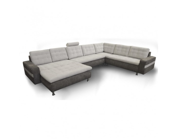 Rohová sedačka U Trikar U P - svetlosivá / tmavosivá