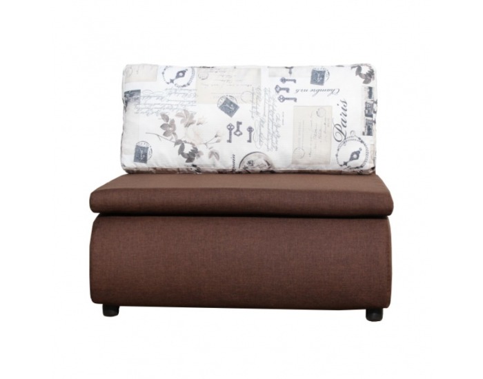Rozkladacie kreslo s úložným priestorom Keny - hnedá / vzor (Paris 03)