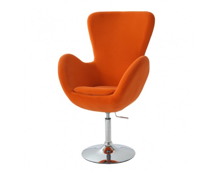 Dizajnové otočné kreslo Olli - oranžová / chróm